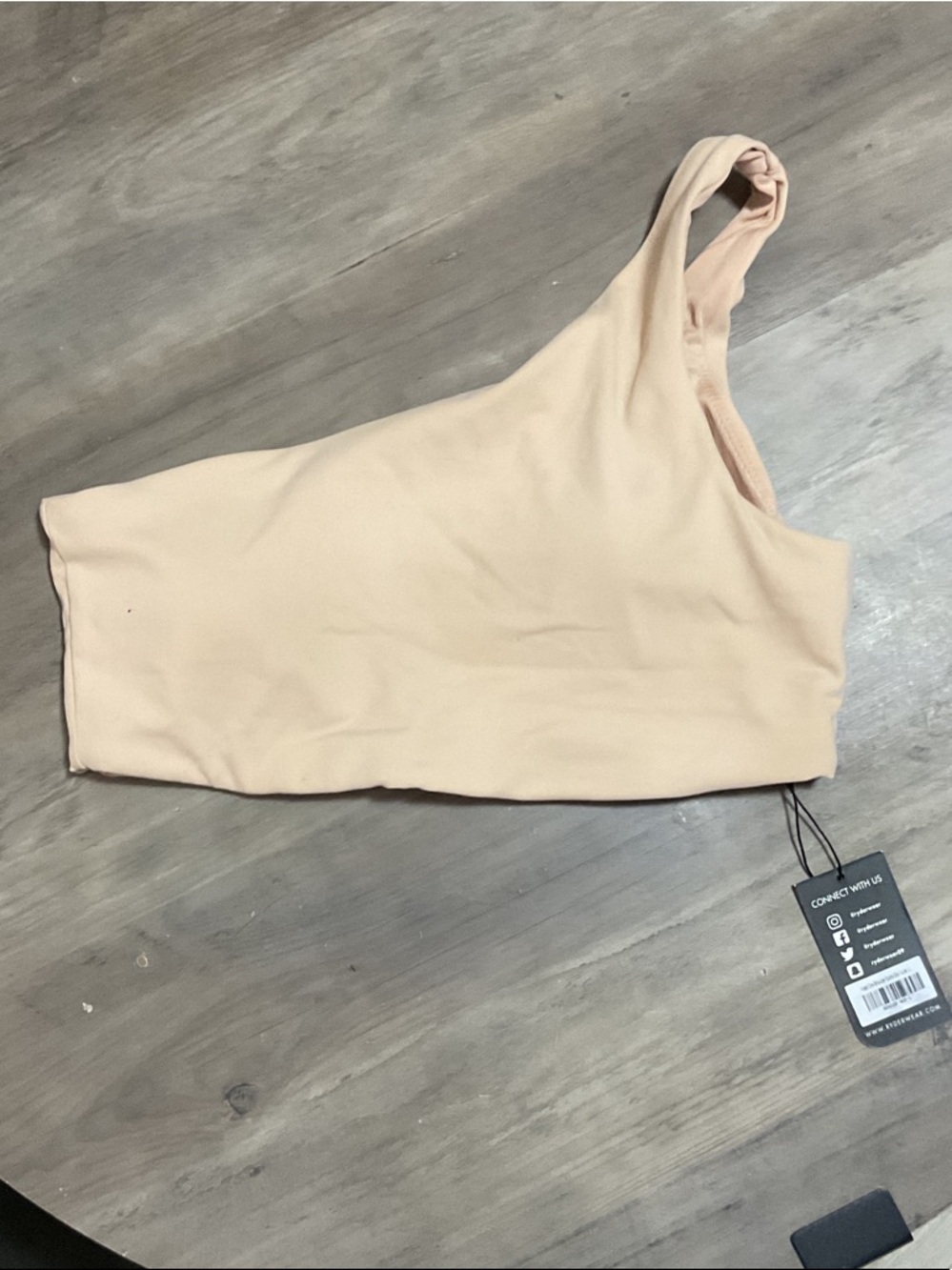 Ryderwear One-Shoulder Nude Sports Bra